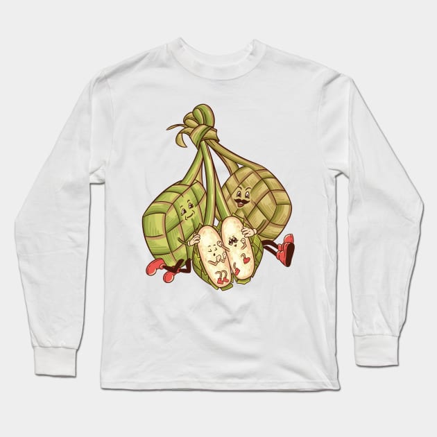 Ketupat Family Character Long Sleeve T-Shirt by illust_cheonsa